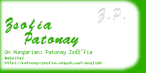 zsofia patonay business card